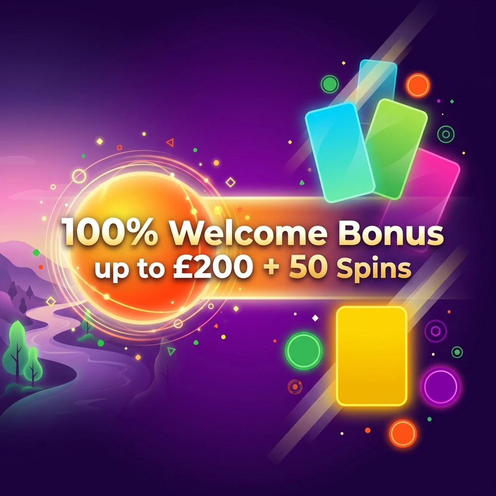 100% Welcome Bonus up to £200 + 50 Spins